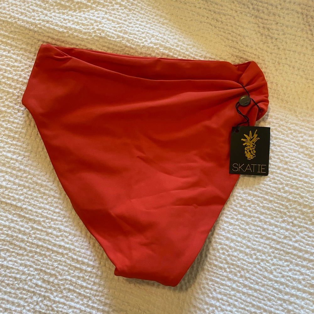 Skatie Monroe Swim Bottoms in Cherry Bomb